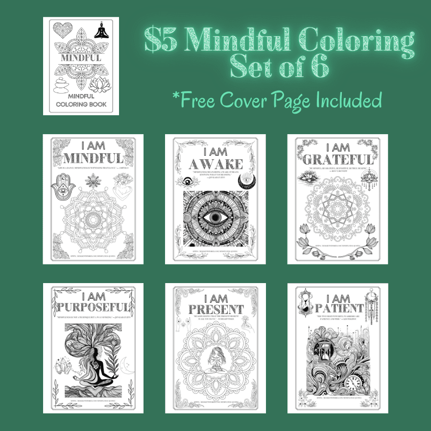 An image of our Mindfulness Coloring Set, which is available on our Gumroad store.