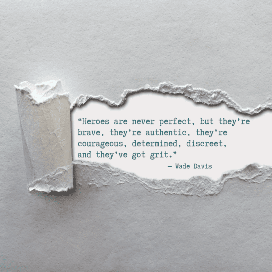 "Heroes are never perfect, but they're brave, they're authentic, they're courageous, determined, discreet, and they've got grit." Wade Davis