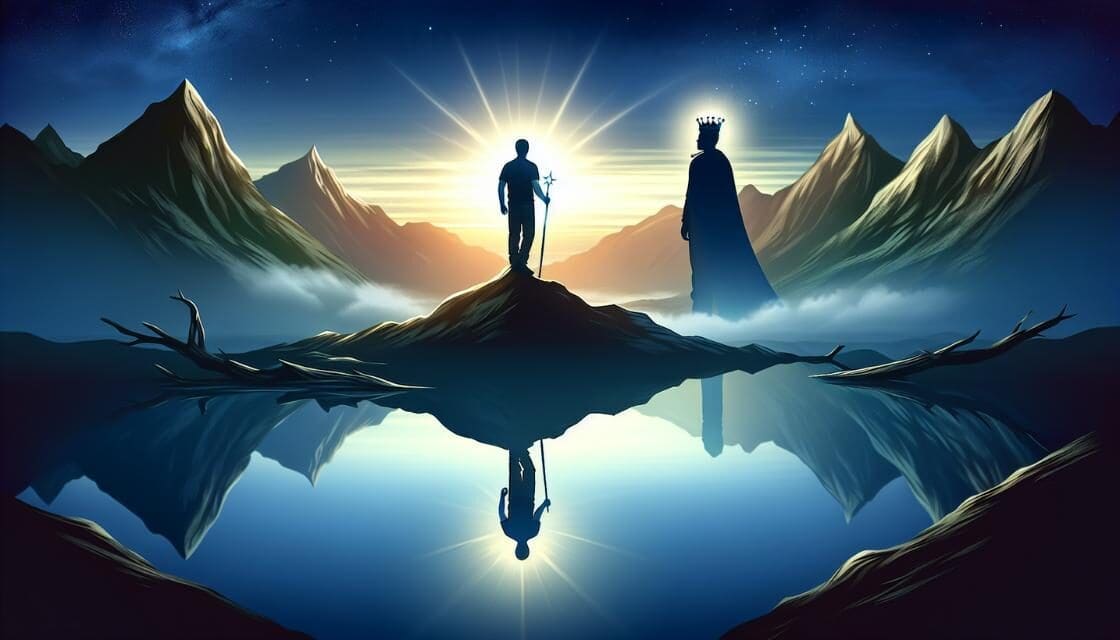 Two figures on a hill during the sun rise depicting the kind of self-reflection these Simon Sinek quotes speak to.