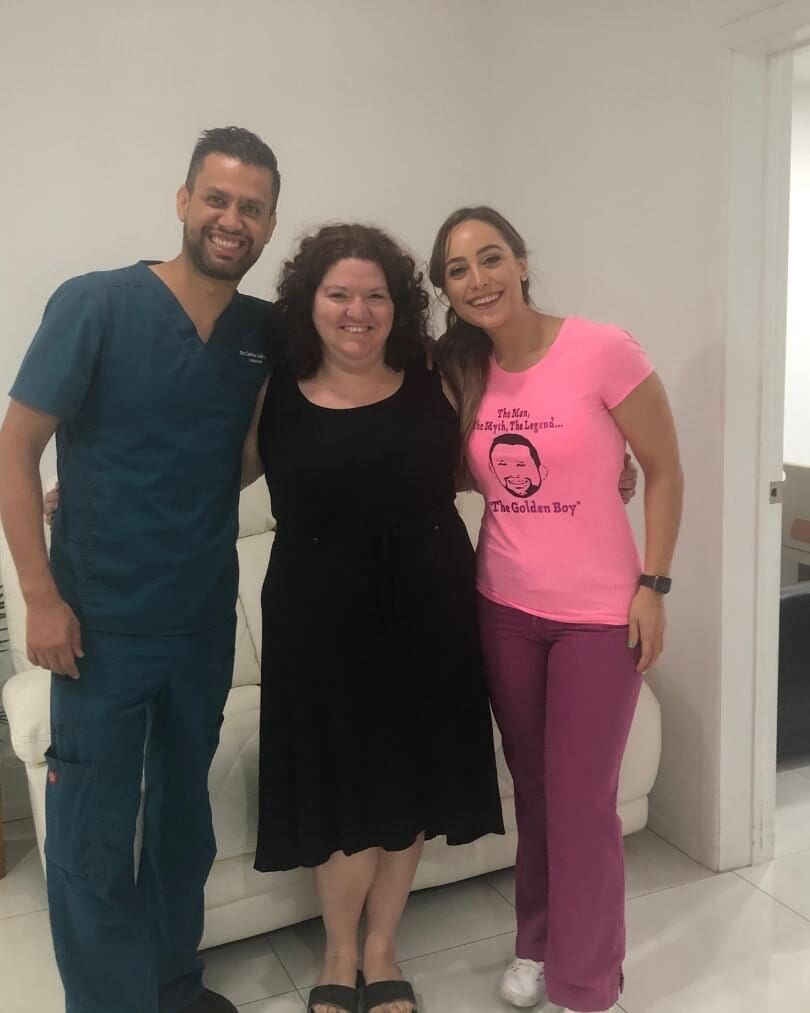 A photo of the author and her bariatric surgical team on the day she had weight loss surgery in Mexico.