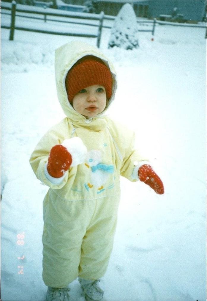 A photo of the author when she was a toddler.