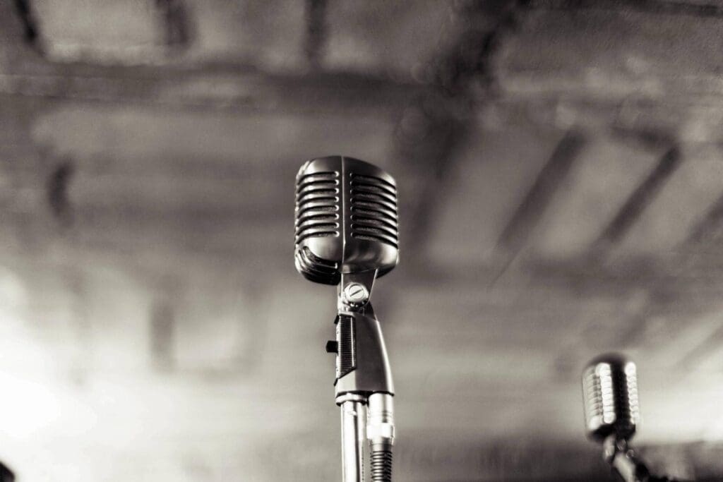 A microphone symbolizing telling your story.