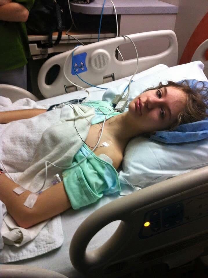 A photo of the author having heart surgery in her teens.