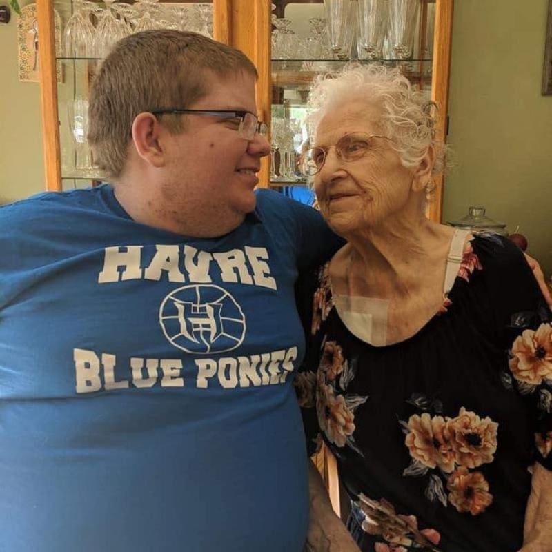 Mitch and his grandma, a constant source of support in his life and champion of advocacy regarding his challenges with ableism.