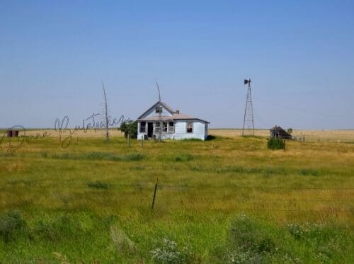 A photo taken by the author of the farm from her childhood.