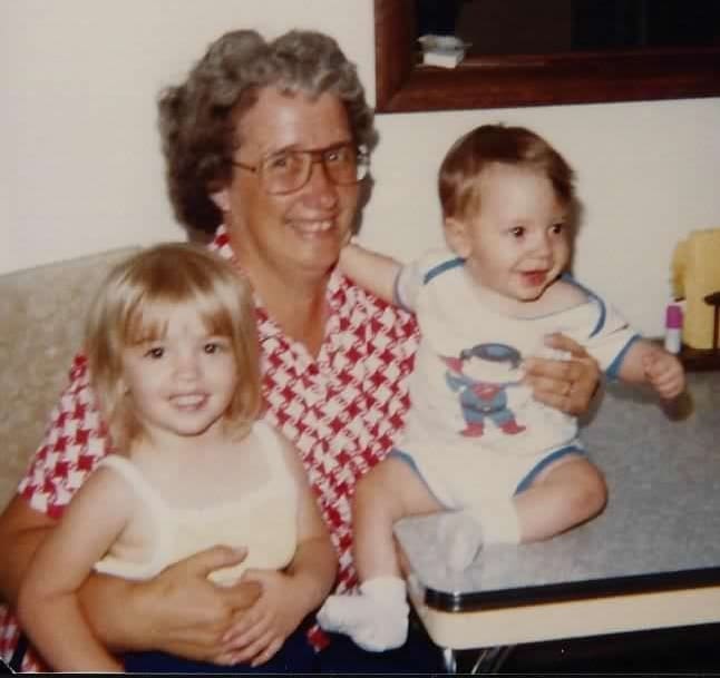 Grandma with Donna and Michael as young children.