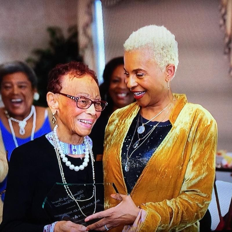 Dr. Carol Penn and her mother Alma Harvey Penn, daughter of Marion Josephine Gilmore Harvey.